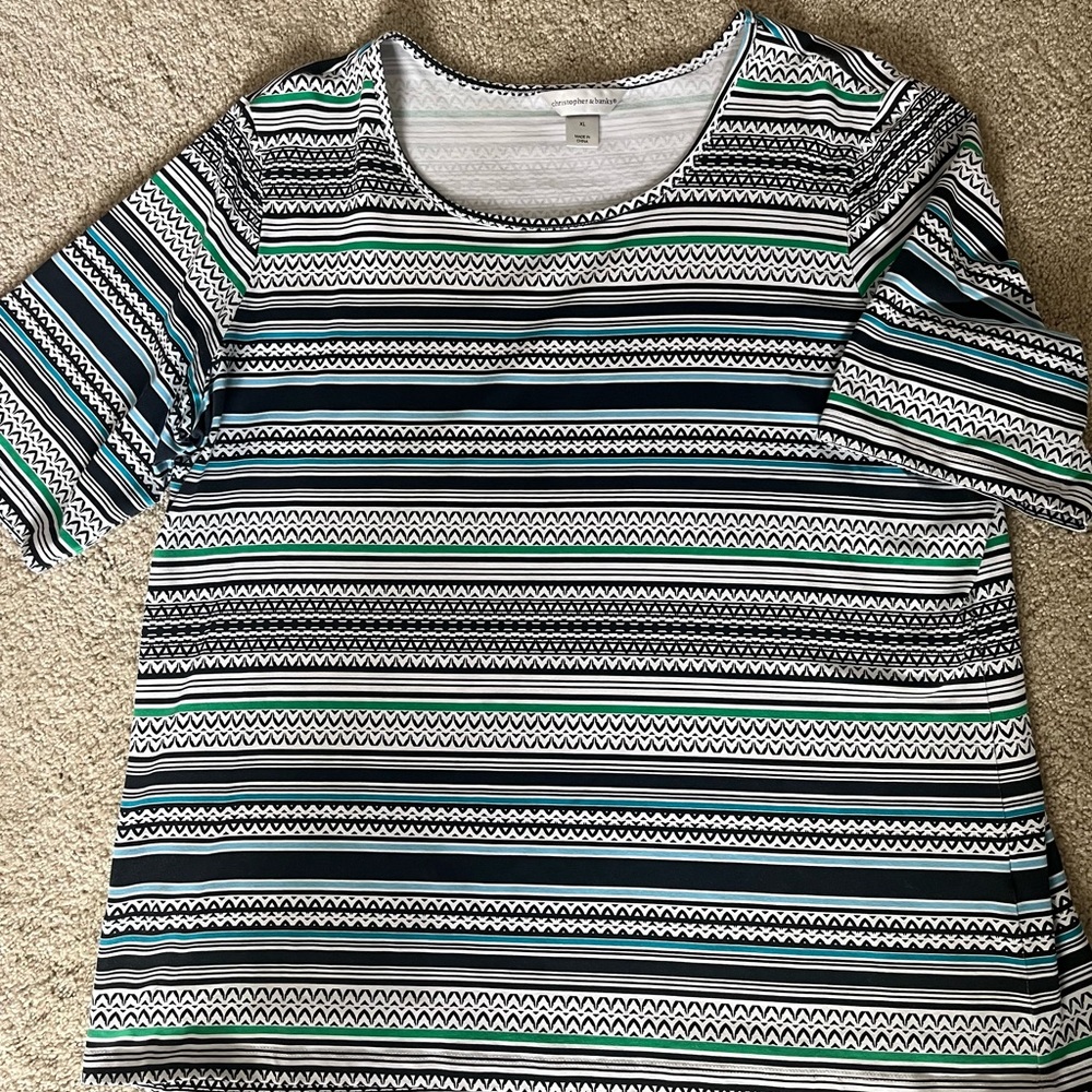 Christopher & Banks elbow sleeve top XL